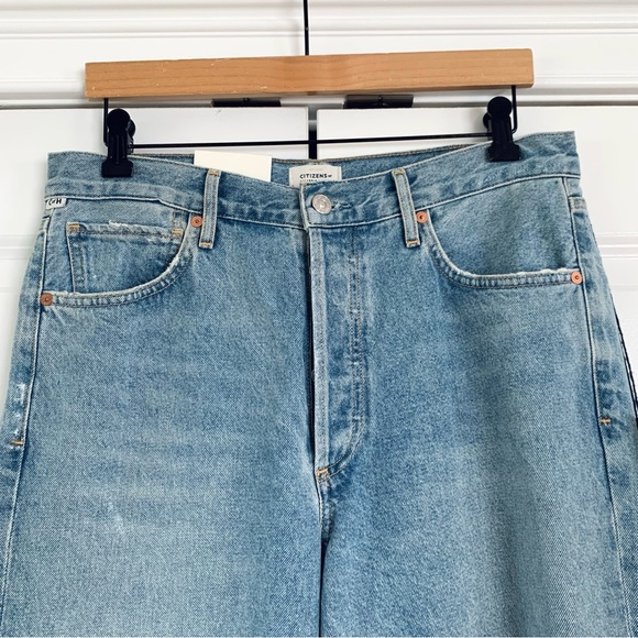 Citizens of Humanity Charlotte Jeans Straight Leg Crop Distressed Demin Size 29 - Picture 3 of 10